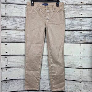 Talbots Flawless Slim Ankle Pants Champagne Metallic Size 2